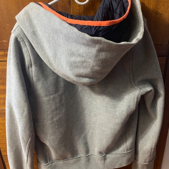 Abercrombie Fitch Grey 2 Layer Jacket With 2 Zippers and Hood - Picture 4 of 9